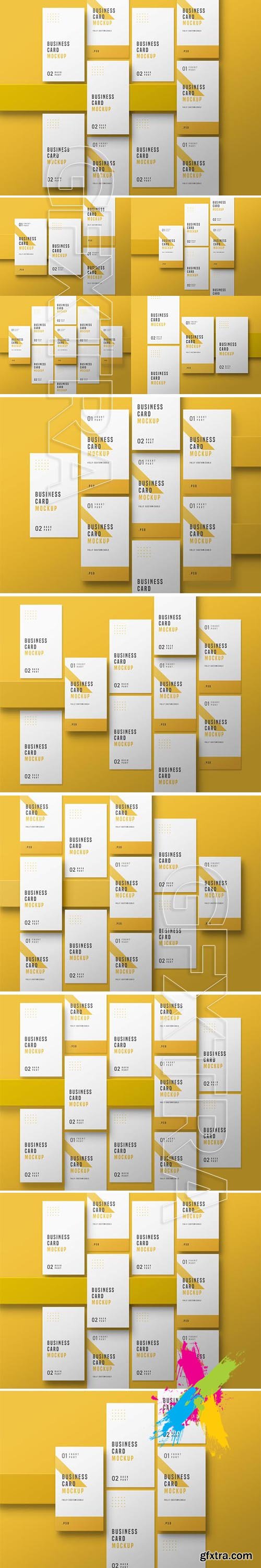 Vertical business card set mockup