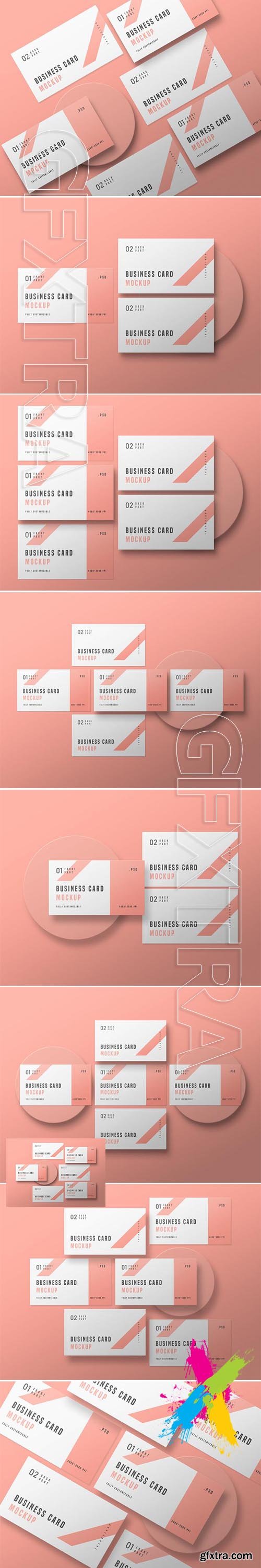 Pink Business card set mockup