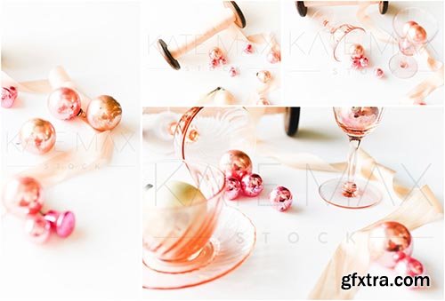 CreativeMarket - Pink Vintage Holiday Stock Photo Bun 5627260