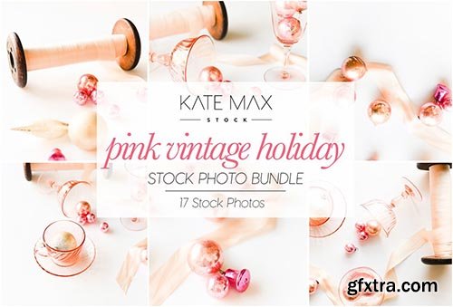 CreativeMarket - Pink Vintage Holiday Stock Photo Bun 5627260