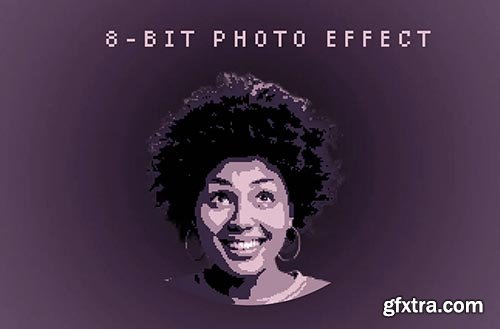 8-Bit Photo Effect Mockup