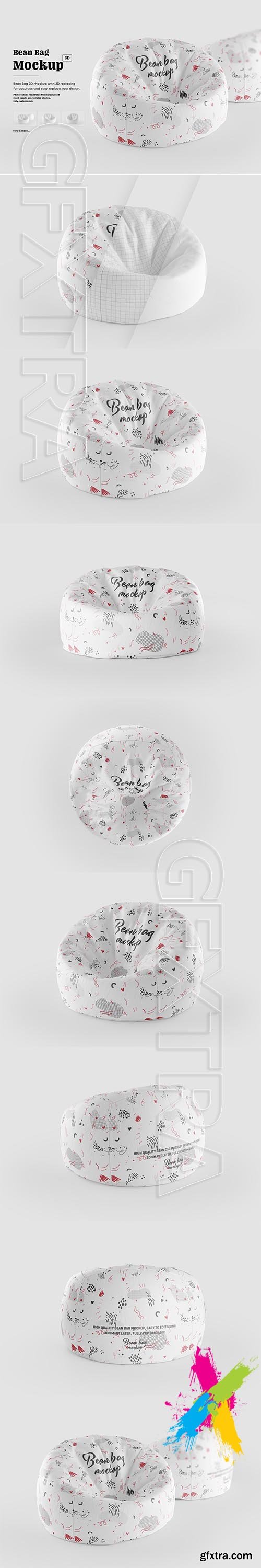 CreativeMarket - Bean Bag 3D Mockup 5342926