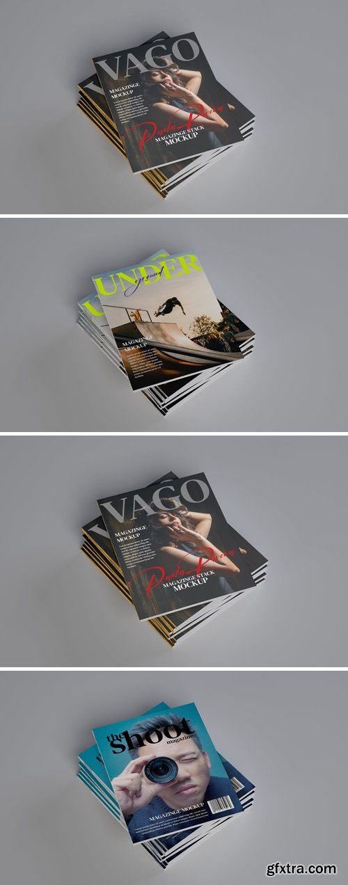 Magazine Stack Mockup