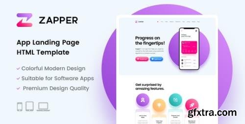 ThemeForest - Zapper v1.0 - App Landing Page HTML Template (Update: 29 July 20) - 27792757