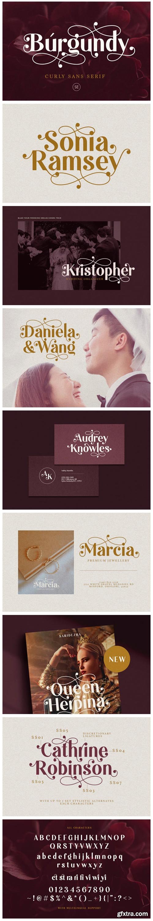 Burgundy Font