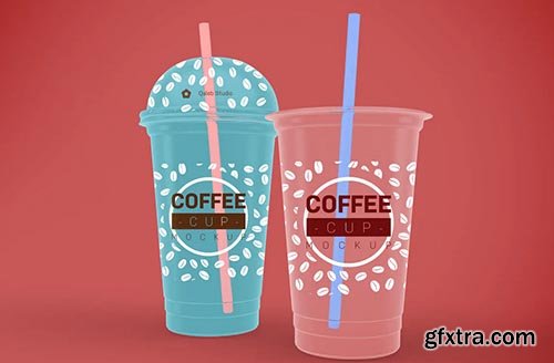 Transparent Plastic Cup Mockup