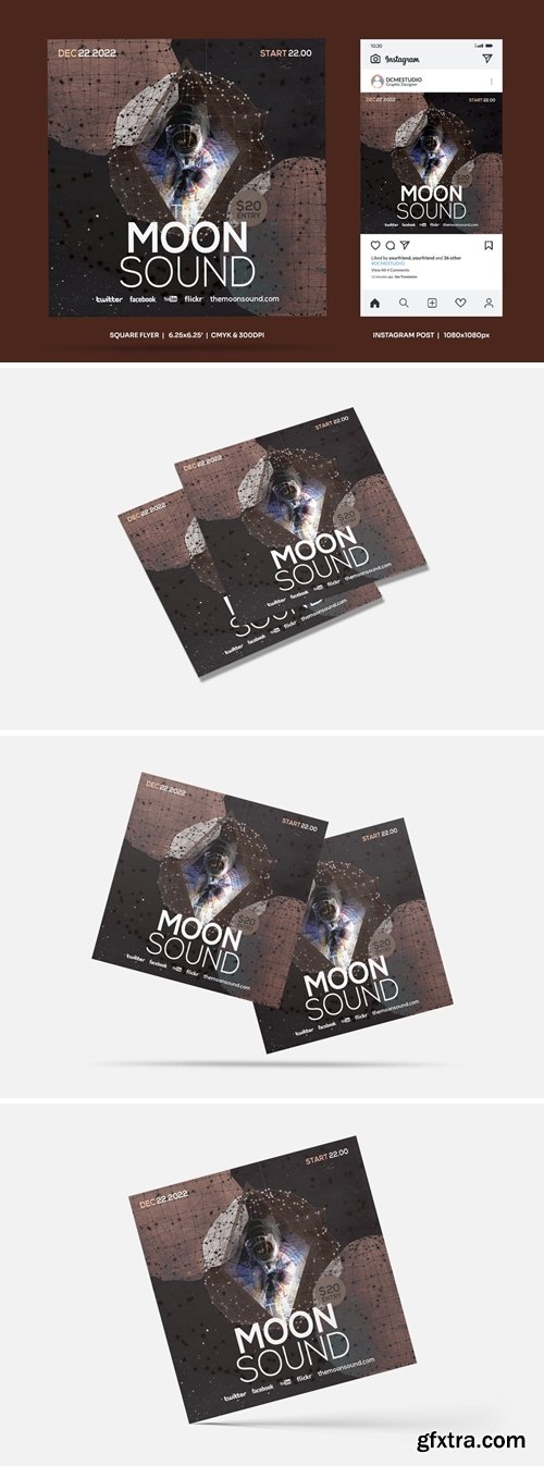 Minimal Space Square Flyer & Insta Post