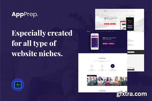 AppPrep - Creative App Landing Page PSD Template