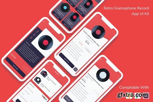 Retro Gramophone Record App UI Kit