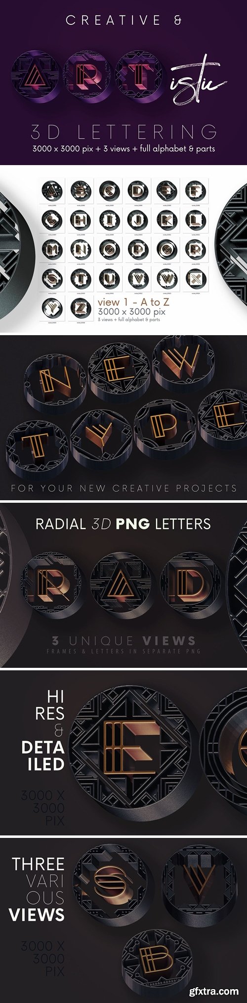 Artdeco Radial - 3D Lettering