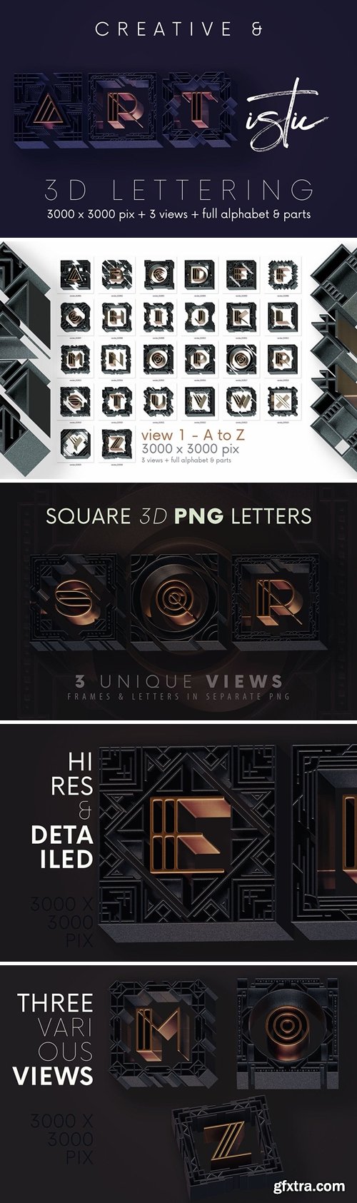 Artdeco Square - 3D Lettering