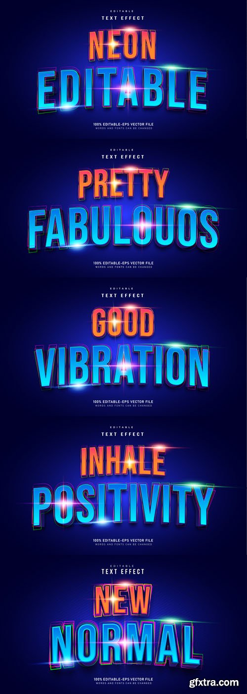 Neon Editable Vector Text Effect