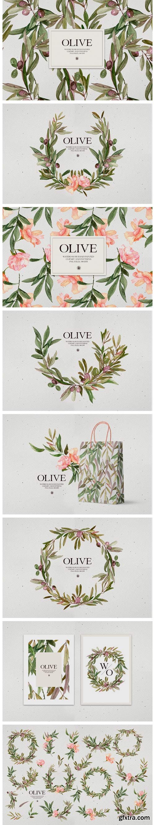 Watercolor Olive - Patterns and Frames 7707354