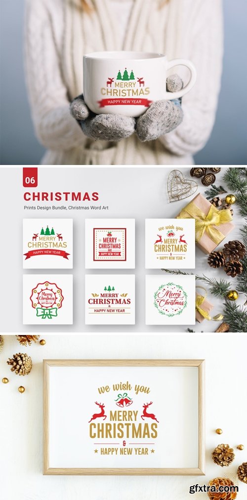 Christmas Bundle of SVG PNG EPS Cutting Files