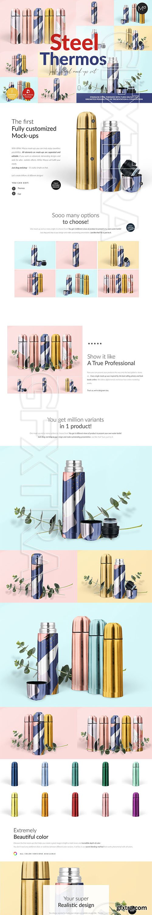 CreativeMarket - Steel Thermos Mock-ups 5502501