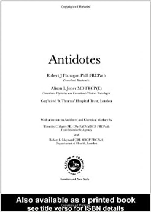  Antidotes: Principles and Clinical Applications 