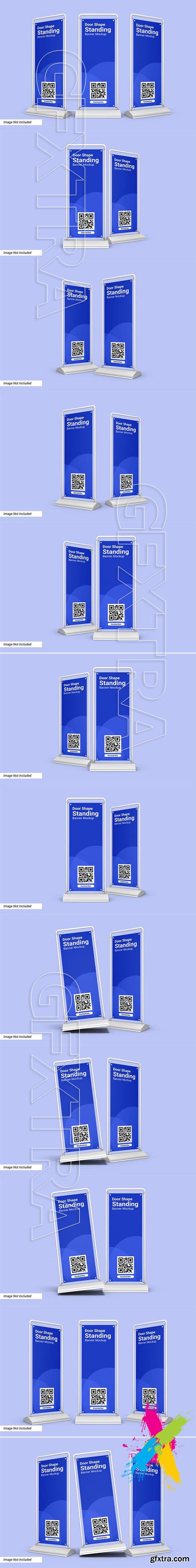 Door shape standing banner mockup