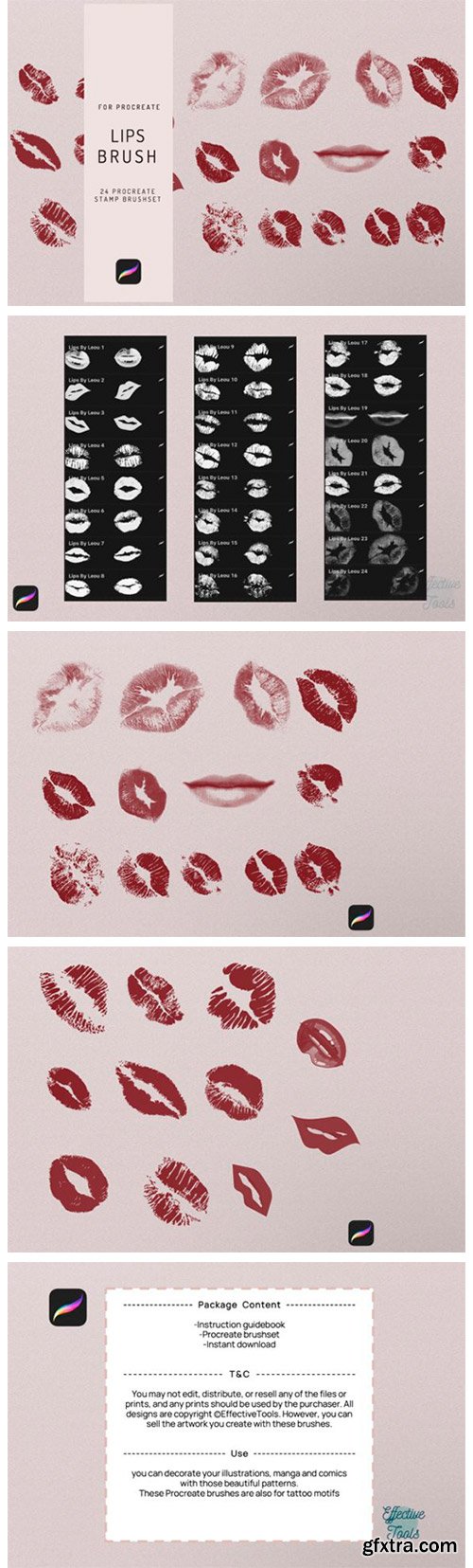 24 Procreate Lips Stamp Brush 7720783