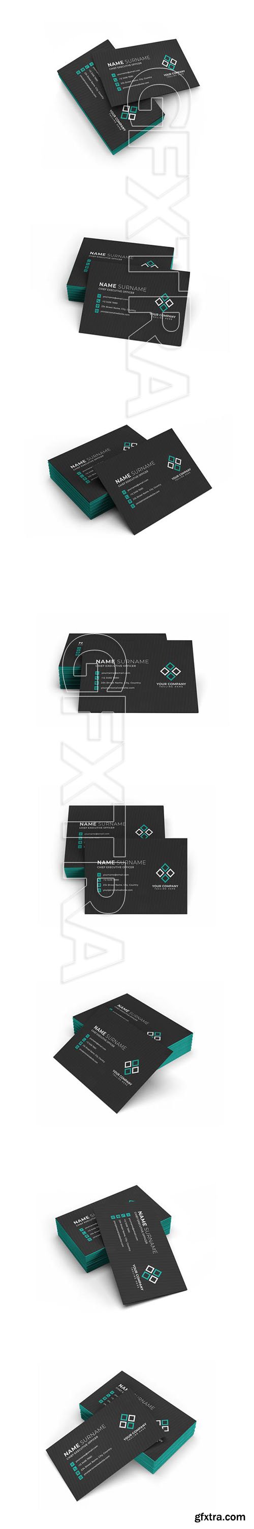 Business card stack mockup