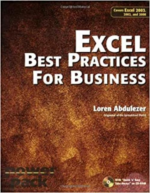  Excel Best Practices for Business: Covers Excel 2003, 2002, and 2000 