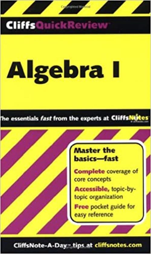  CliffsQuickReview Algebra I (Bk. 1) 