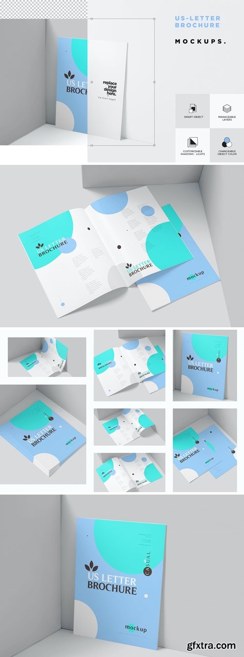 US Letter Brochure Mockups