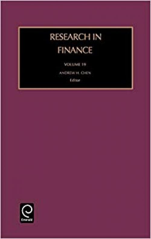  Research in Finance, Volume 19 (Research in Finance) 