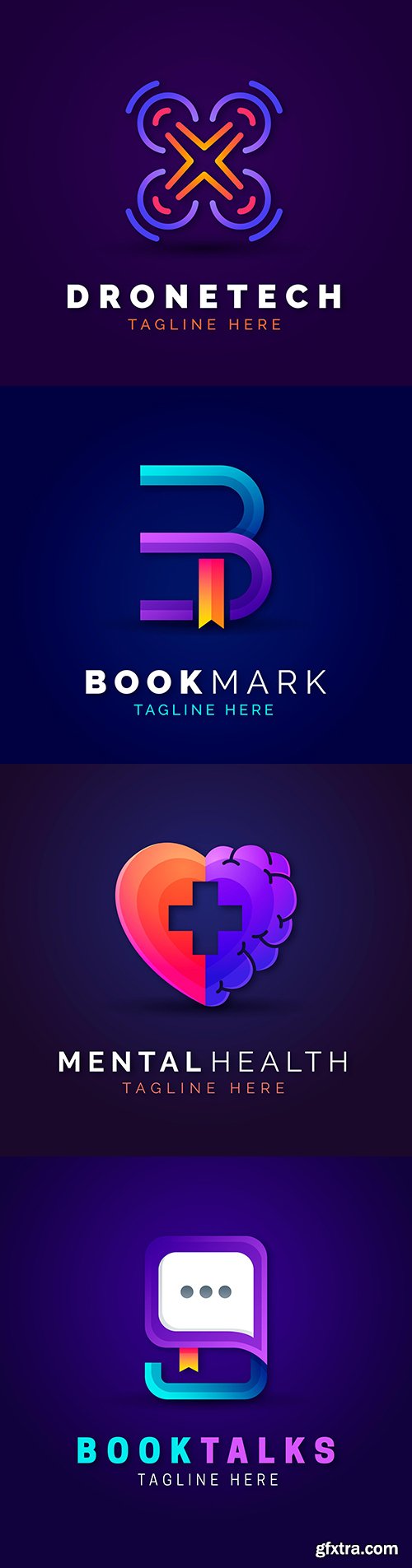 Creative gradient logo template design brand name
