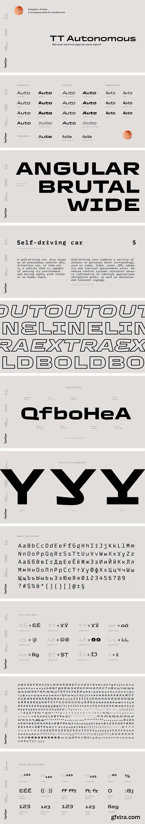 TT Autonomous Font Family