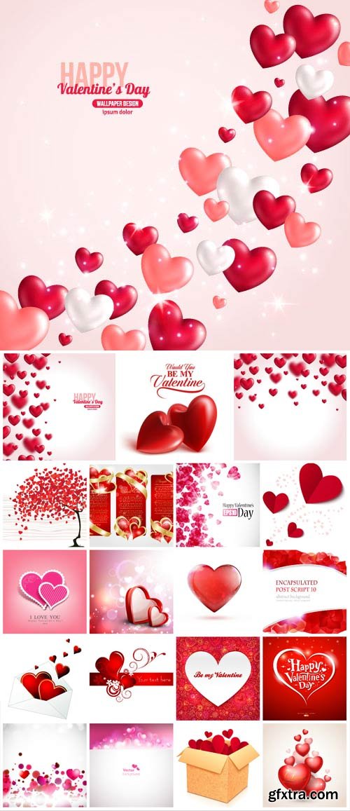 Valentine's day, romantic elements in vector