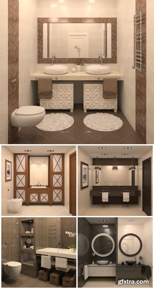 Bathroom interior modern stock photo