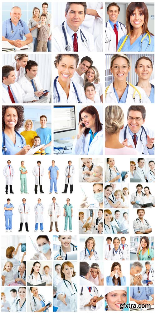 Group of doctors, medics stock photo