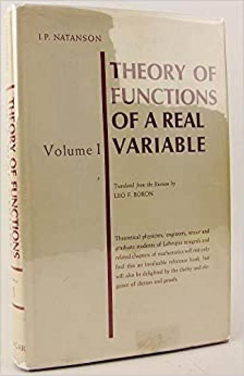  Theory of Functions of a Real Variable, Vol. 1 