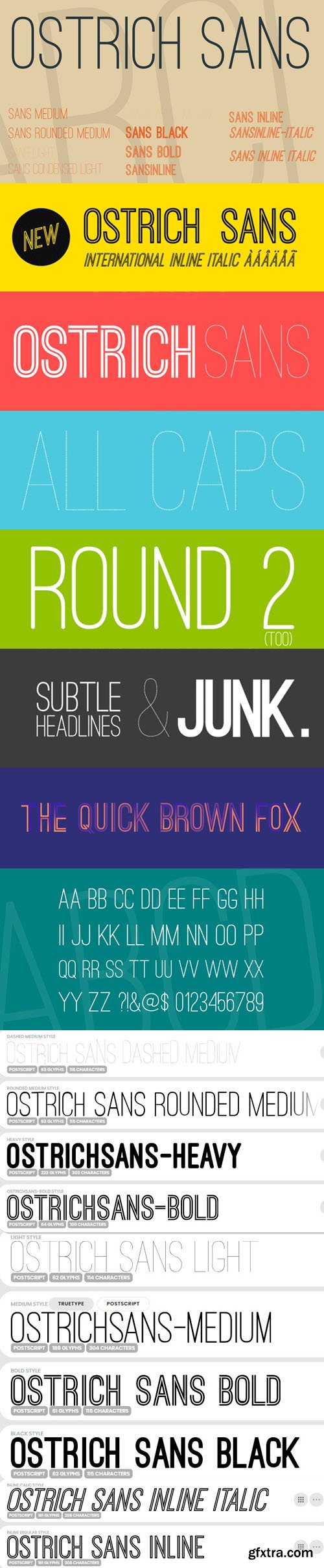 Ostrich Sans Serif Font Family [10-Weights]