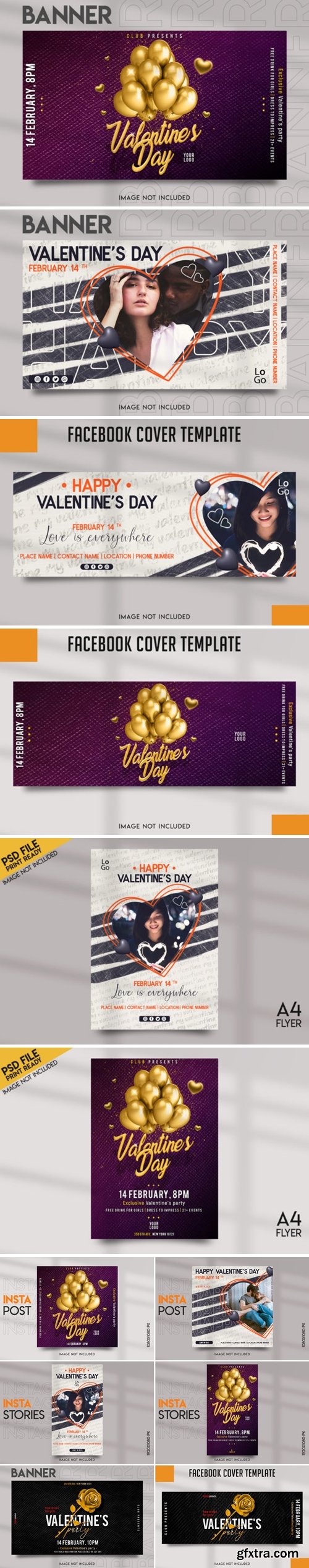 Valentine\'s Day Social Media Template Pack