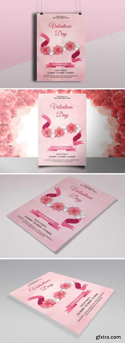 Valentine\'s Day Party Flyer Template 7874369