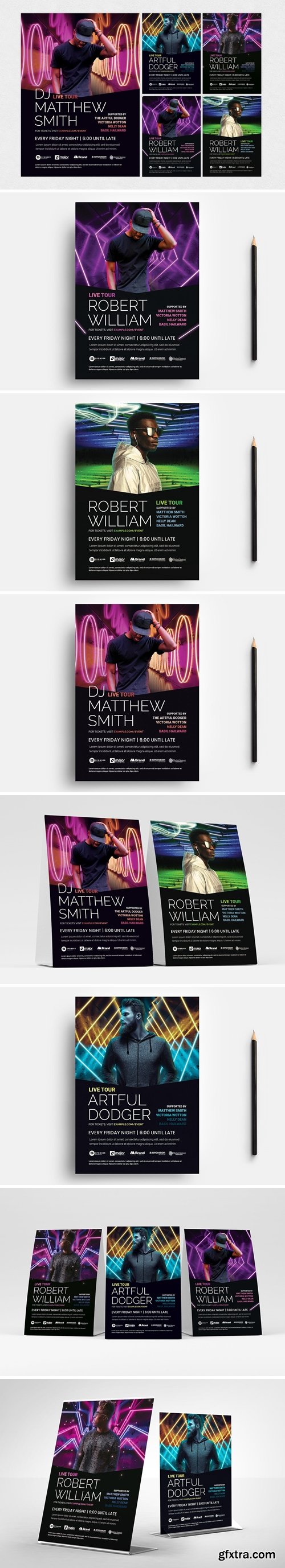 Neon DJ Flyer Templates