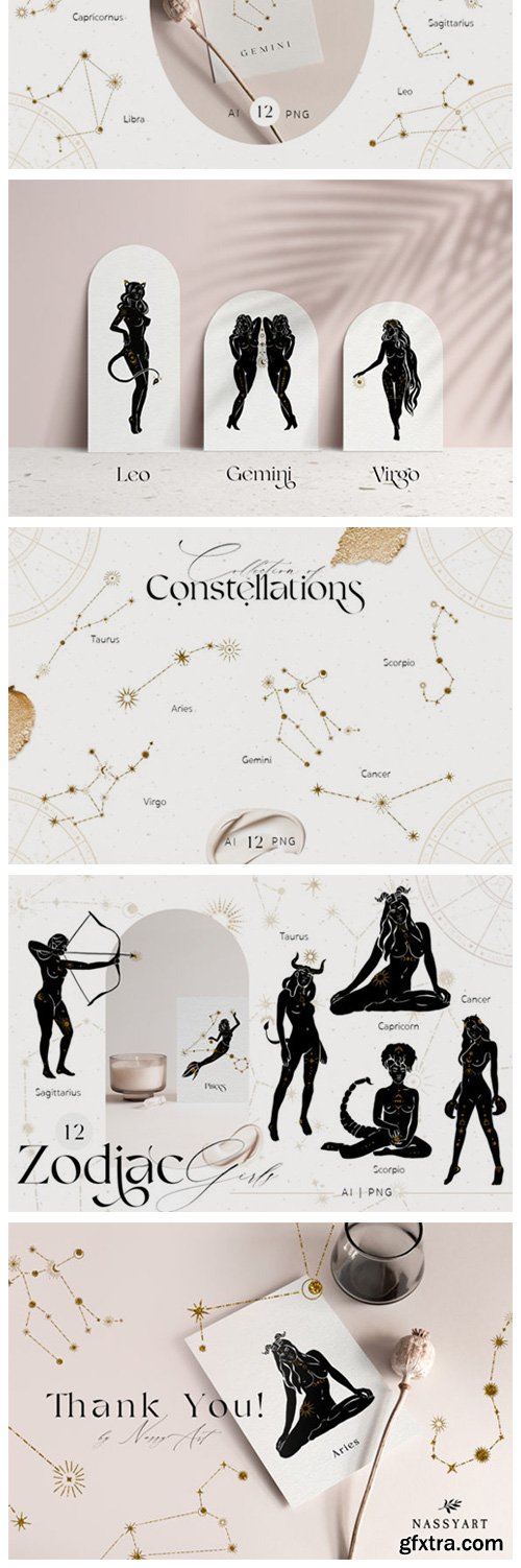 Zodiac Celestial Constellations Set 7881330