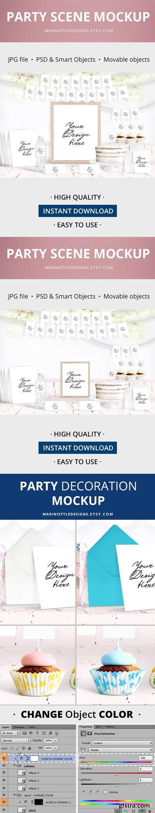 Etsy - Party Scene Creator Mockup, Birthday &amp; Baby Shower Mockup