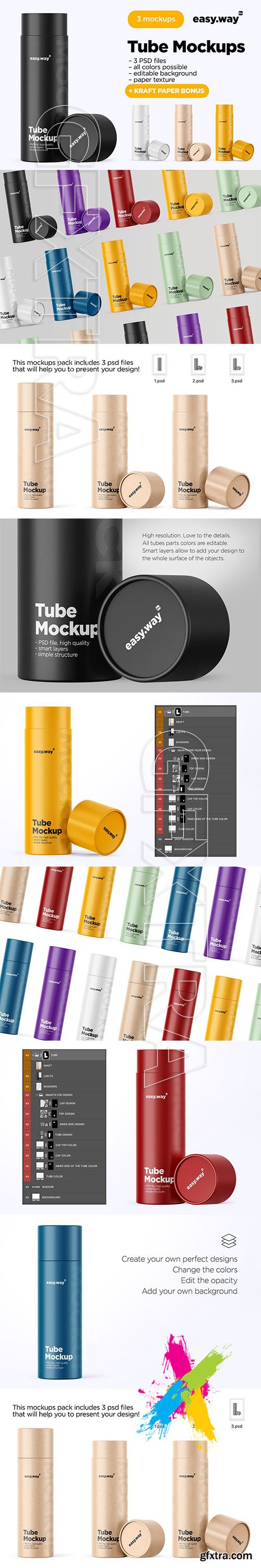 CreativeMarket - Tubes PSD Mockups Pack 5715926