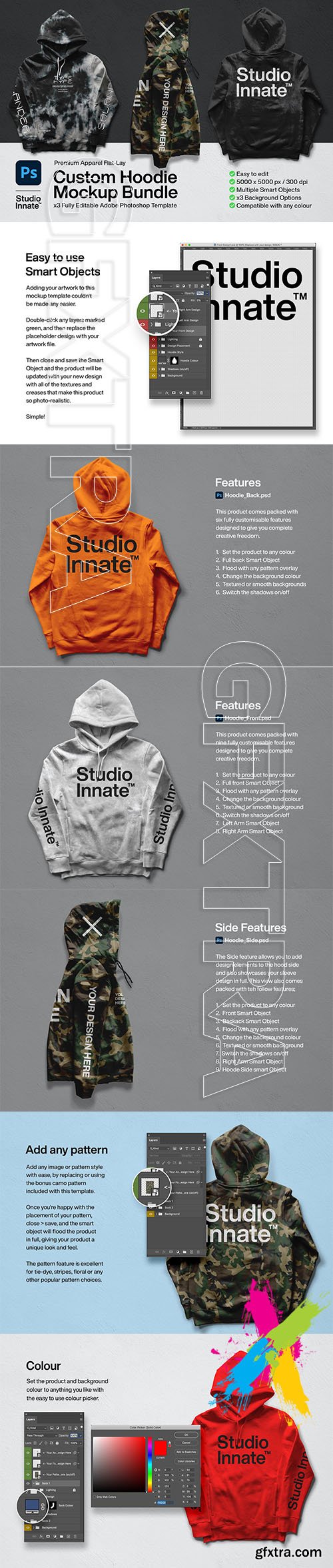 CreativeMarket - Custom Hoodie Mockup Bundle 5715033