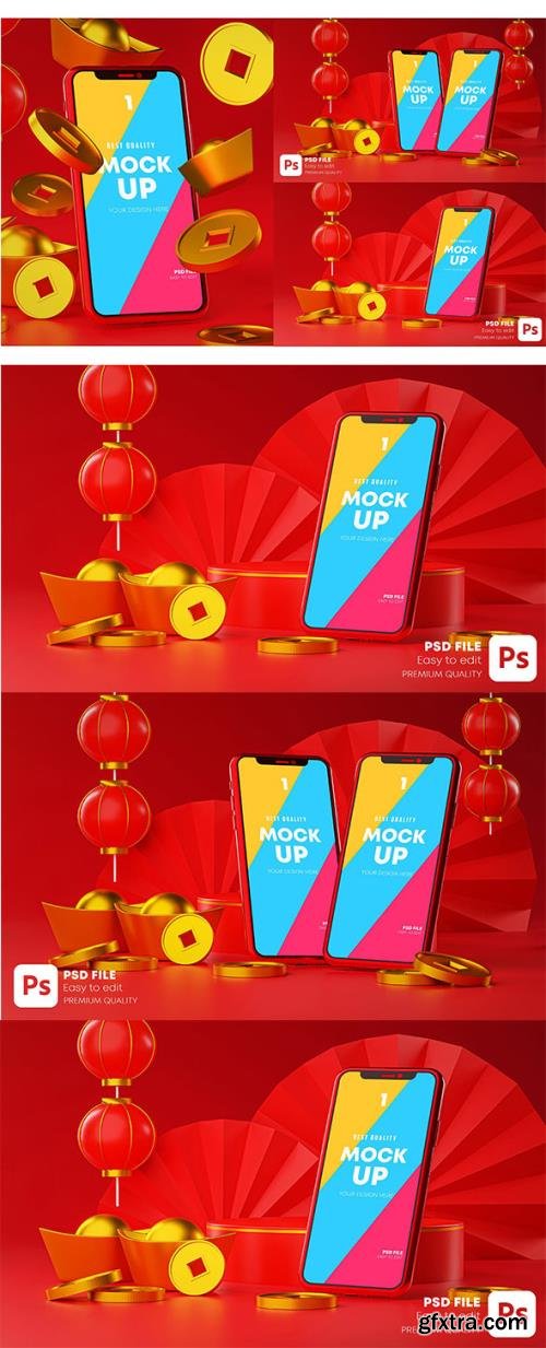 Phone Mockup Chinese New Year Promotion.