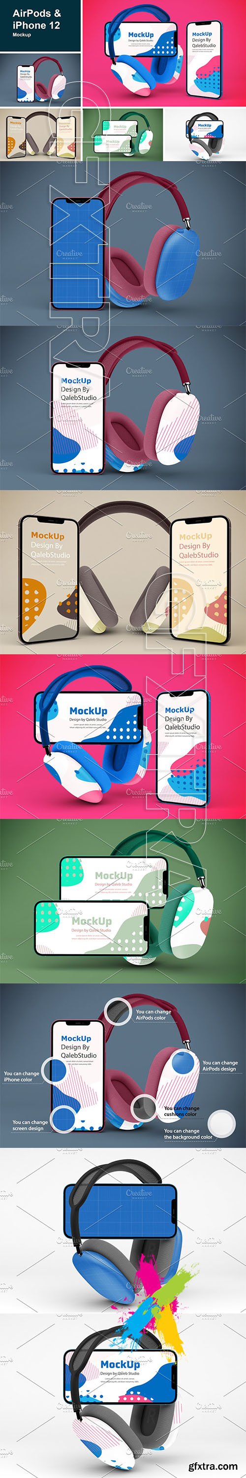 CreativeMarket - AirPods & iPhone Mockup 5787154