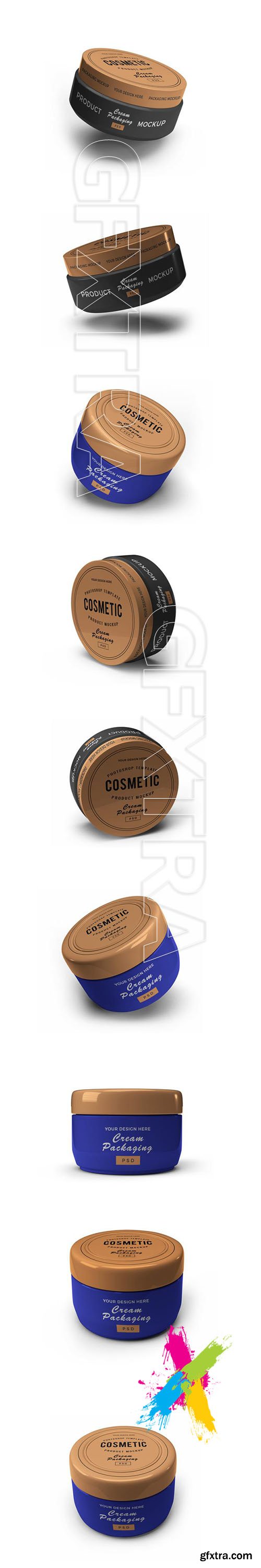 Cream cosmetic jar 3d mockup