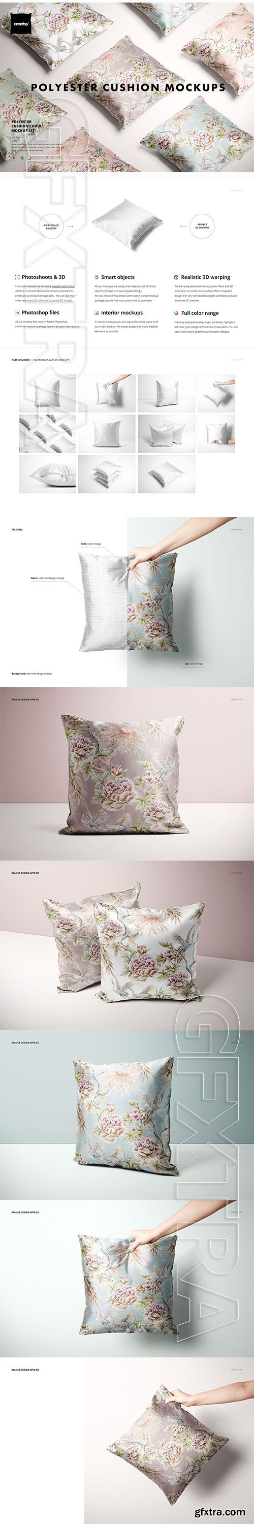 CreativeMarket - Polyester Cushion Cover Mockup Set 5729924