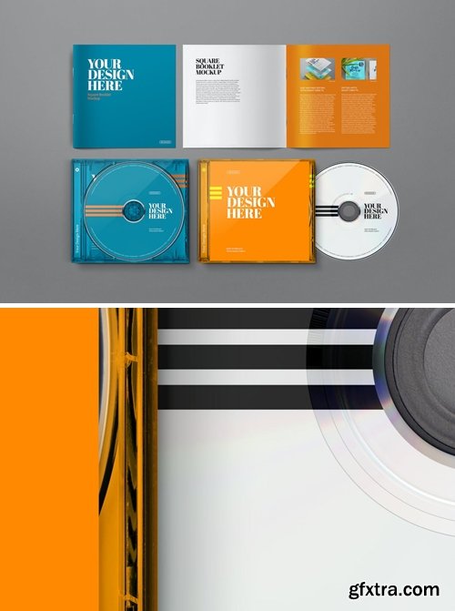 CD Mockup Jewel Case Square Booklet