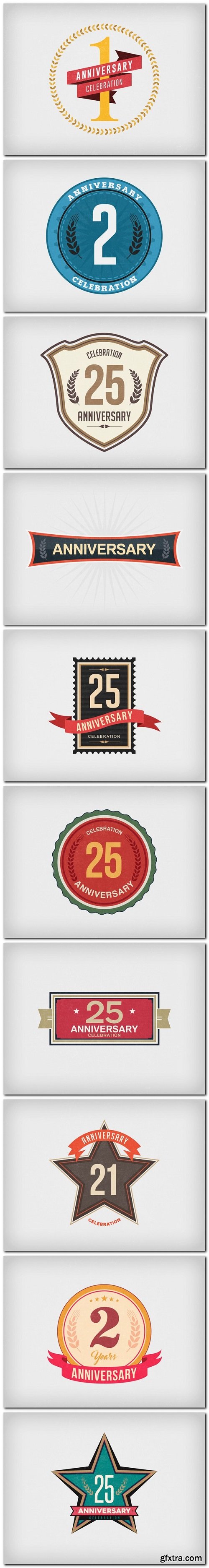 Anniversary Vintage Badges