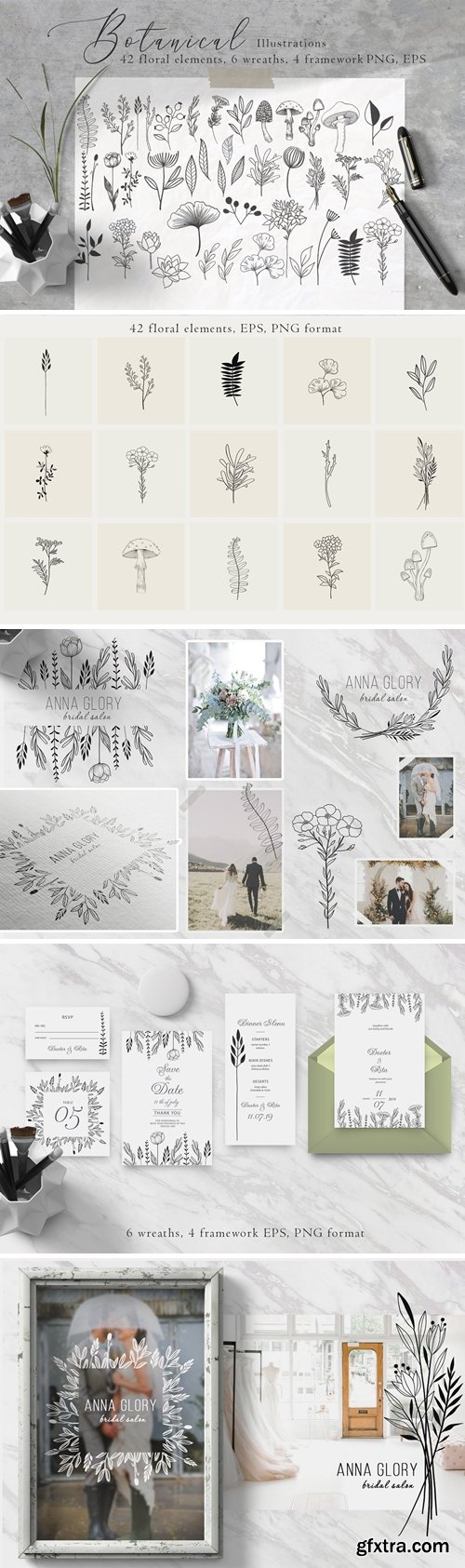 CreativeMarket - Floral Botanical Illustrations 4479176