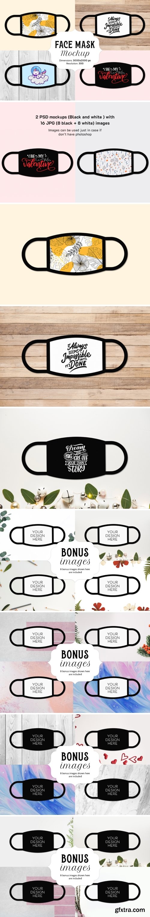 Face Mask Mockup with 16 Bonus Images 7788428