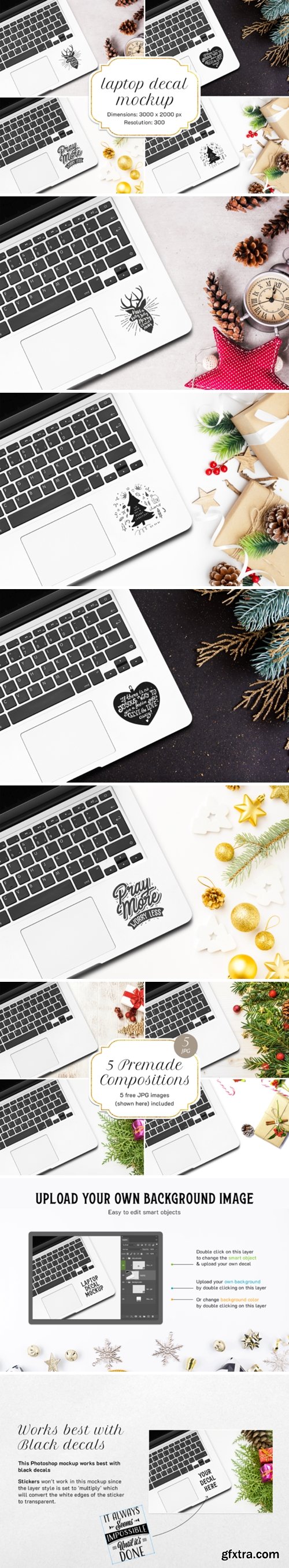 Laptop Decal Mockup | 1 PSD File 6851463